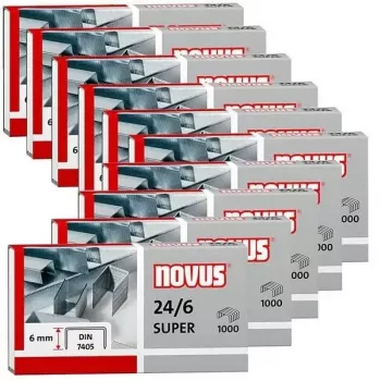 Skavas NOVUS 24/6 DIN SUPER, 10000 gab., kājas garums 6 mm