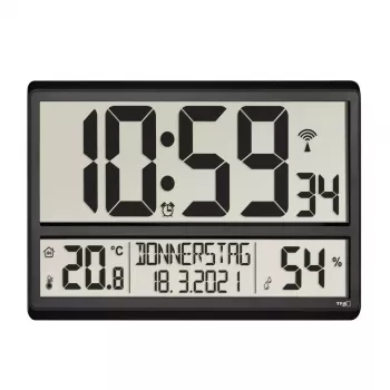 Digitālais modinātājpulkstenis TFA-Dostmann 60.4520.01 Melns, Darbojas ar Baterijām