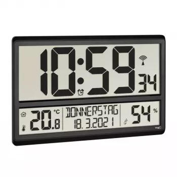 Digitālais modinātājpulkstenis TFA-Dostmann 60.4520.01 Melns, Darbojas ar Baterijām