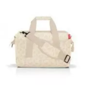 Rokassoma Reisenthel allrounder M — poliestera vidēja 18 L, 400×240 mm, bēša ar brūnu siksnu