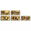 HDMI kabelis MaxTrack C 215-3, 3 m, HDMI Type A (vīriešu–vīriešu), HDMI 2.1, 18 Gbit/s, melns