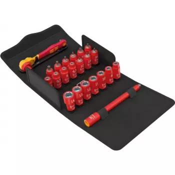 Wera 8100 SA VDE 1 Zyklop Knarrensatz 1/4 inch — uzgriežņu atslēgu komplekts ar izolētiem uzmavām
