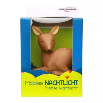 ANSMANN bērnu naktslampiņa 1800-0059 — LED, dzeltena gaisma, AA ×3, 119×119×137 mm, brūna/zaļa