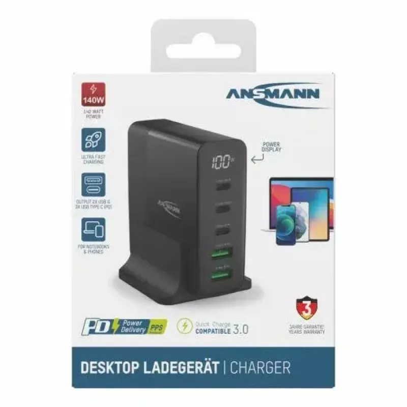 Iekštelpu lādētājs Ansmann DC5140PD Universāls Melns USB Ātrā uzlāde