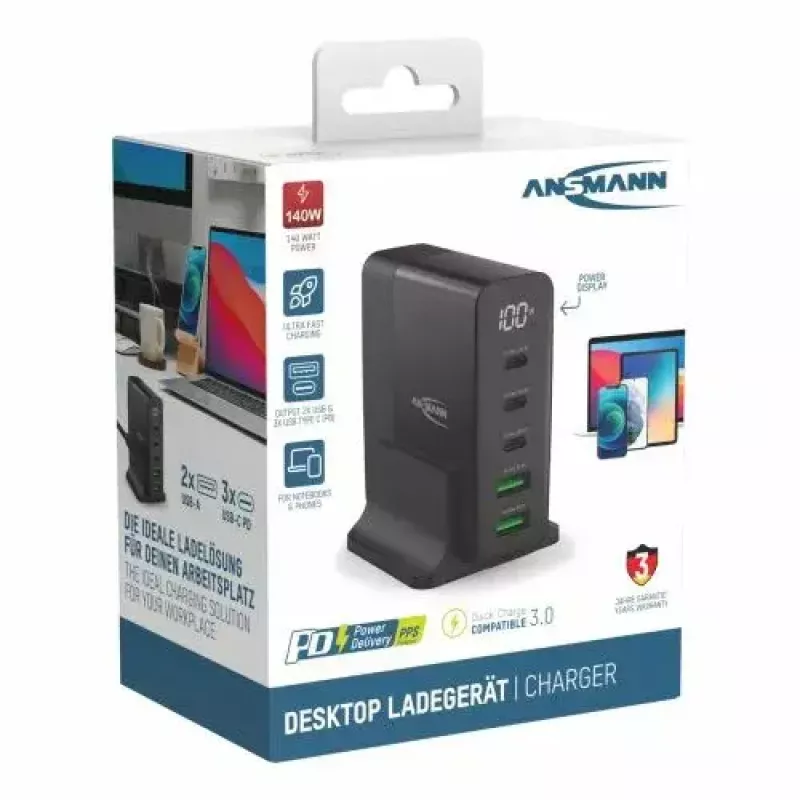 Iekštelpu lādētājs Ansmann DC5140PD Universāls Melns USB Ātrā uzlāde