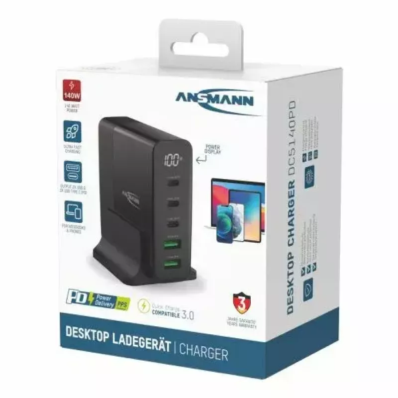 Iekštelpu lādētājs Ansmann DC5140PD Universāls Melns USB Ātrā uzlāde