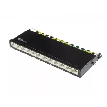 Alcasa GC-N0121 12 portu RJ45 Cat6a 0.5U metāla sadales panelis
