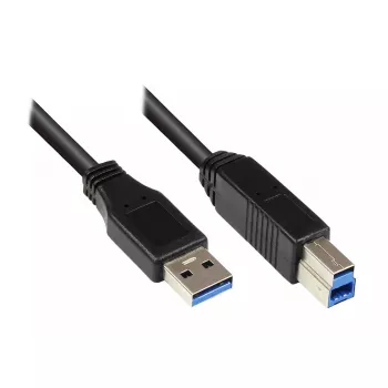 USB kabelis Alcasa 2710-S002 USB 3.2 Gen 1 0.2 m Melns