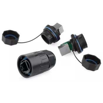 Vadu savienotājs RJ45 Alcasa IC06-R102 Melns Varš Plastmasa Silikagels