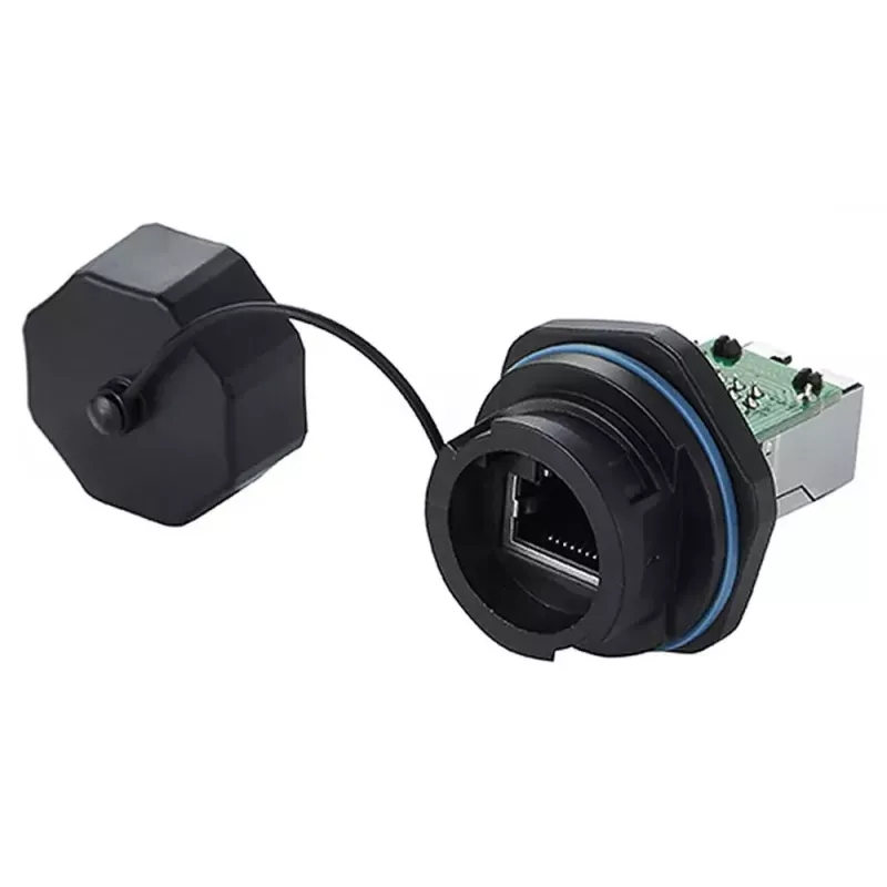 Vadu savienotājs RJ45 Alcasa IC06-R102 Melns Varš Plastmasa Silikagels