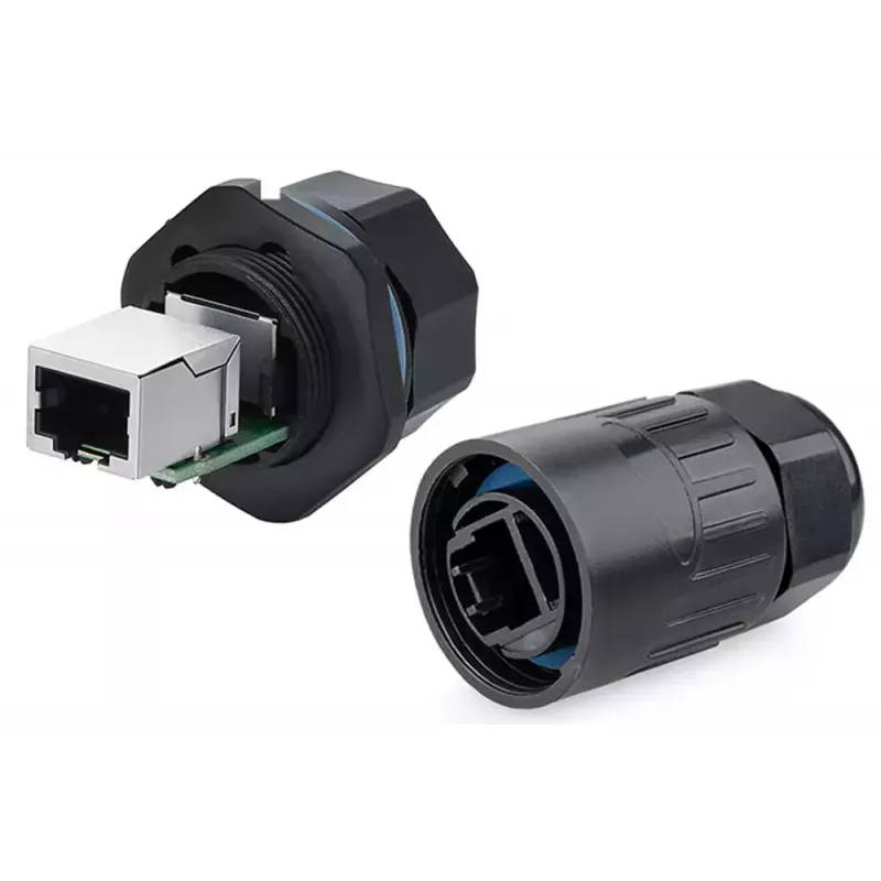 Vadu savienotājs RJ45 Alcasa IC06-R102 Melns Varš Plastmasa Silikagels