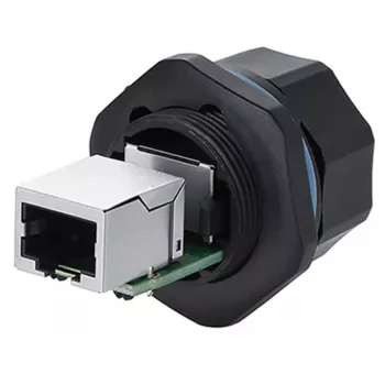 Vadu savienotājs RJ45 Alcasa IC06-R102 Melns Varš Plastmasa Silikagels