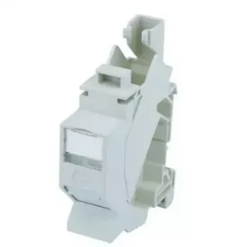 Telegärtner J00023A0206 RJ-45 kontaktligzda, Cat.6A, TH35 sliedei, gaiši pelēka