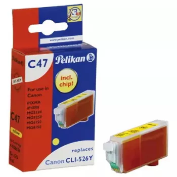 Pildspalvas kasetne Pelikan C47 Dzeltena – pigmenta tinte, viens iepakojums (1 gab.)