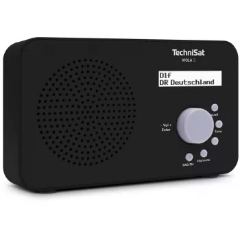 Pārnēsājamais radio TECHNISAT VIOLA 2 – DAB+ & FM, LCD displejs, 1 W, 3,5 mm ligzda, melns