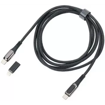 USB lādēšanas un datu kabelis TROIKA SPEEDY XL melns, CBL20/BK