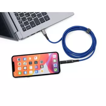 Lādēšanas kabelis TROIKA SPEEDY XL USB-C 2 m zils
