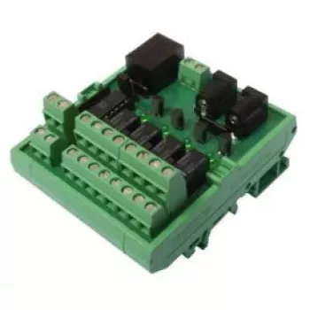 Relēju kārbas seriālais pārveidotājs/retranslators/izolators, ONLINE USV-Systeme CON_R_AUX, 12 V, 500 mA, 68×45×78 mm, 0.1 kg, melns/zaļš