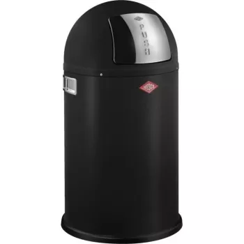 Atkritumu tvertne Wesco Pushboy Jr. 22 L matēti melna, ar push-open vāku, kompakta virtuves tvertne