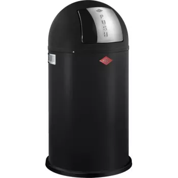 Atkritumu tvertne Wesco Pushboy 50 l, melna matēta, bez pedāļa ar spiediena vāku