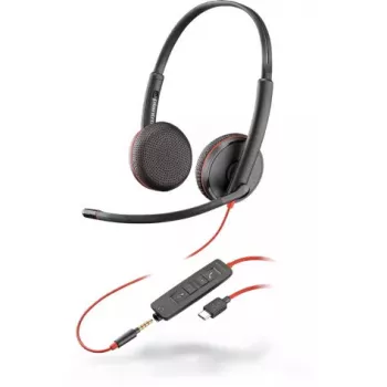 POLY Blackwire 3225 austiņas ar mikrofonu, USB-C, melnas