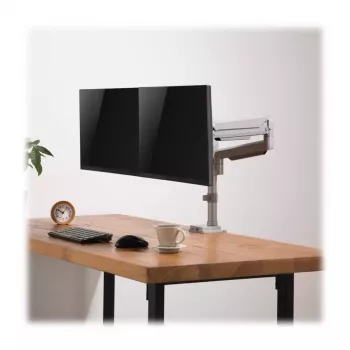 Divu monitoru gāzes atsperes stiprinājums Tripp Lite (EATON) DDR1732DAL 13–34 collu ekrāniem, skava vai caurvads, USB un audio porti, sudraba krāsa