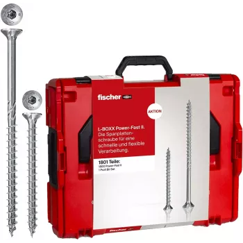 Skrūvju komplekts FISCHER Power Fast II L-Boxx 102 (MPN 558739) – dažādas skrūves Power Fast II sistēmai