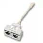 EFB Elektronik K5123.015 T-adapteris, Cat.5e 10/100BaseT/ISDN, RJ45 uz 2x RJ45, 0,15 m, sudraba/baltā