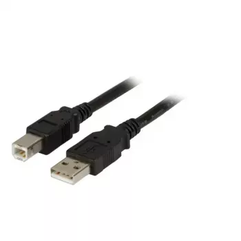 EFB Elektronik USB 2.0 A/B 3.0m melns USB kabelis vīrietis/vīrietis