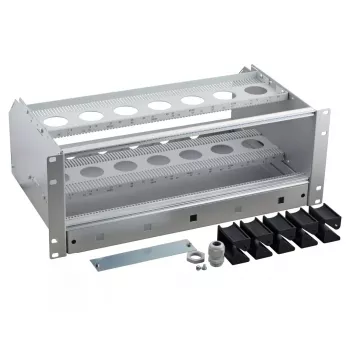 Subrack EFB Elektronik 53711.1 — alumīnija/termoplasta korpuss, 483×295×178 mm, pelēks