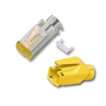 Vadu savienotājs RJ-45 vīriešu Hirose H7642.5-100, dzeltens, iepakojums 100 gab.