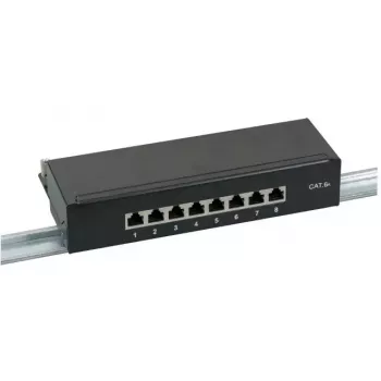 Patch panel EFB Elektronik 37737SW.8, RJ-45, 10000 Mbit/s, melns, 1U