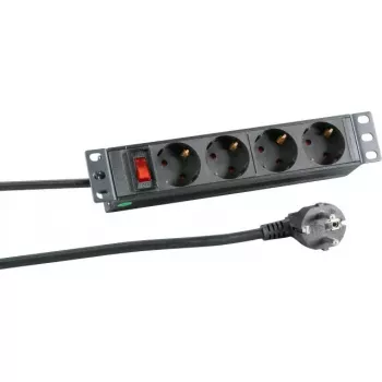 Pagarinātājs EFB Elektronik EK631DE.11 — 2 m vads, 4 AC kontaktligzdas, C tipa spraudnis, 16 A, iekštelpām, Melns