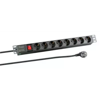 Strāvas sadalītājs 1U 8xF 16A 2m melns EFB Elektronik EK622DE.2