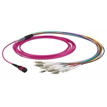 Šķiedru optikas InfiniBand kabelis EFB Elektronik MTPF12LCOM3-5 — OM3, MTP uz 12×LC, 5 m, violets