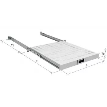 Izvelkamais plaukts EFB Elektronik 19 inch 1U, maksimālā slodze 30 kg