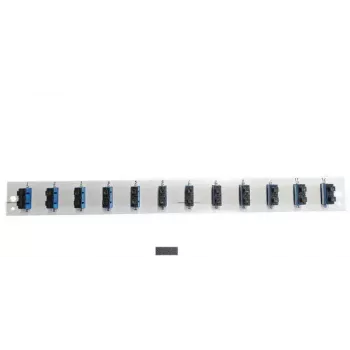 Piekļuves panelis EFB Elektronik SB-FP-12SC-D-V-OM3 — 1U stiprinājums, 12 SC, pelēks, 432×13×43.5 mm