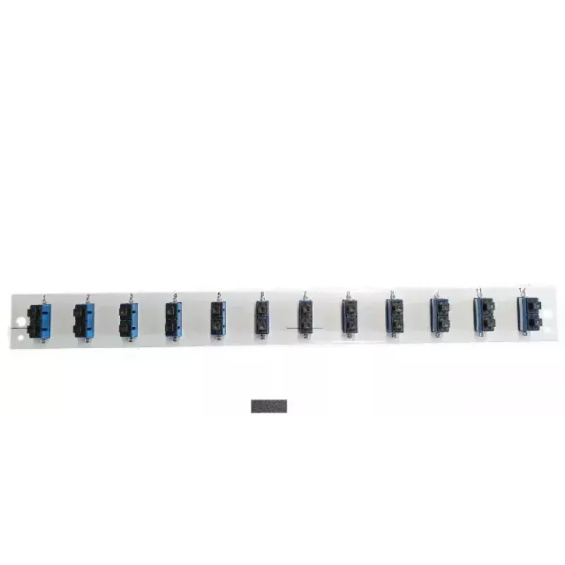 Paneļa piederums EFB Elektronik SB-FP-12SC-D-V-OM4 — 1U stiprinājums, 432×13×43.5 mm, pelēks