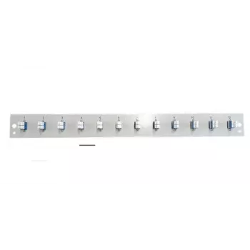 Pievienošanas paneļa aksesuārs EFB Elektronik SB-FP-12SC-S-OM4, 1U statīva stiprinājums, 12 SC OM4, 432×13×43.5 mm, pelēks