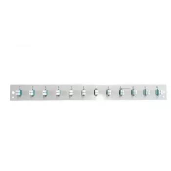 Pievienošanas paneļa aksesuārs EFB Elektronik SB-FP-12SC-S-OM4, 1U statīva stiprinājums, 12 SC OM4, 432×13×43.5 mm, pelēks