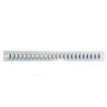 Pievienošanas paneļa piederums EFB Elektronik SB-FP-24SC-S-OM3 — 1U statīvs, 24 SC OM3 porti, pelēks, 432×13×43.5 mm