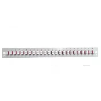 Pievienošanas paneļa piederums EFB Elektronik SB-FP-24SC-S-OM3 — 1U statīvs, 24 SC OM3 porti, pelēks, 432×13×43.5 mm