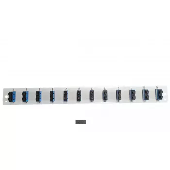 Pievienošanas panelis EFB Elektronik SB-FP-S-12SC-D-V-OS2 — 1U plaukta stiprinājums, 12 SC šķiedru porti, 432×13×43.5 mm