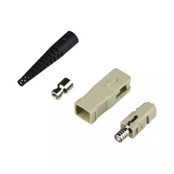 Šķiedru optikas savienotājs SC vīrietis EFB Elektronik 53206.21 – SC simplex vīrietis, bēšs/melns
