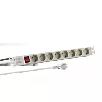 Pagarinātājs EFB Elektronik EK631DE.2GR — 2 m kabelis, 8 CEE kontaktligzdas, iekštelpām, pelēks