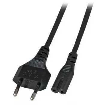 Strāvas kabelis EFB Elektronik Euro‑C7, 180° leņķa kontaktdakša, melns, 5 m, 2×0,75 mm²