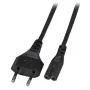 Strāvas kabelis EFB Elektronik Euro‑C7, 180° leņķa kontaktdakša, melns, 5 m, 2×0,75 mm²