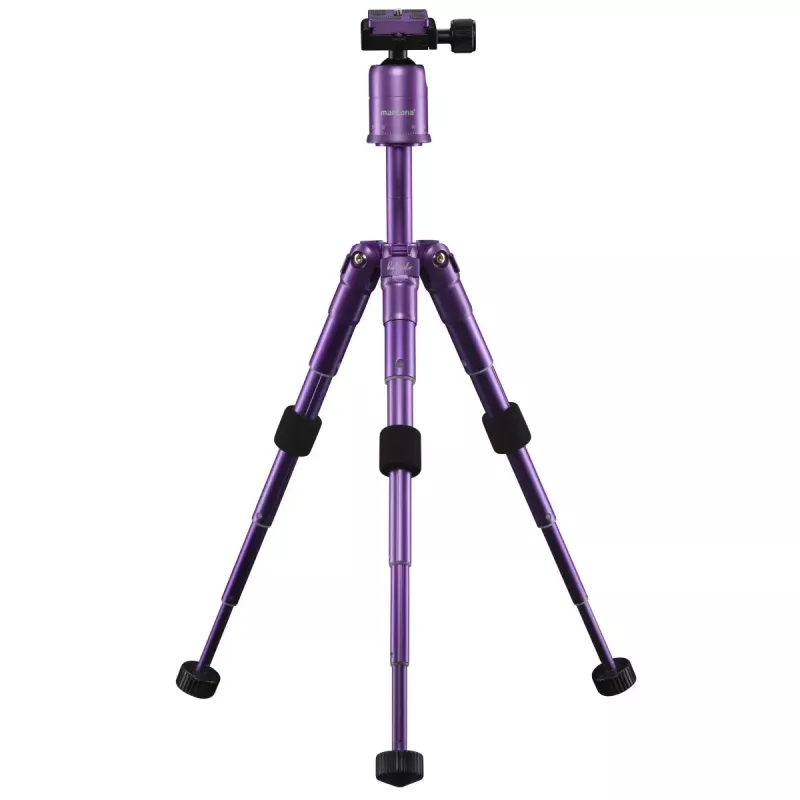 Mantona 21188 Kaleido Mini Statīvs Digitālajām un Film Kamerām, 3 Kājas, Purpura