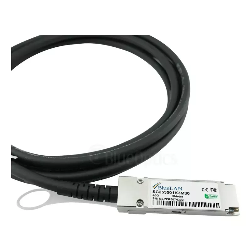 BlueOptics 40G-QSFP-4SFP-C-3M-BL InfiniBand optiskais kabelis 4xSFP+ 3m