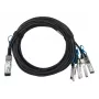 DAC kabelis BlueOptics 470-ABOS-BL 2m QSFP28 uz 4x SFP28 Melns